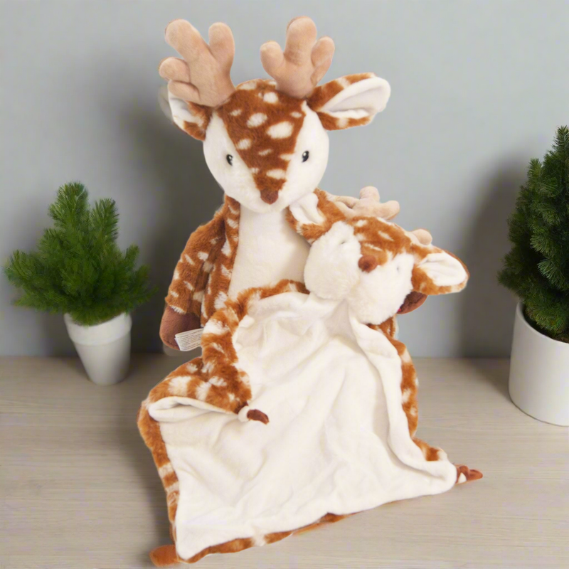 Stuffed deer and matching blankey personalized