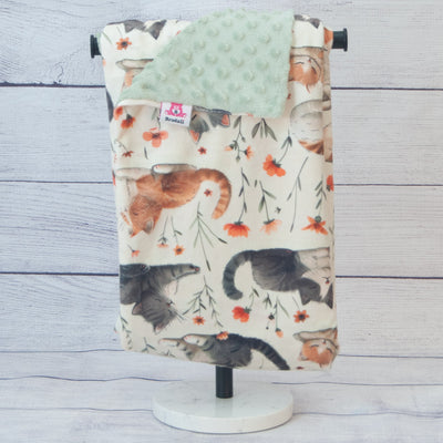 Personalized baby cats blanket