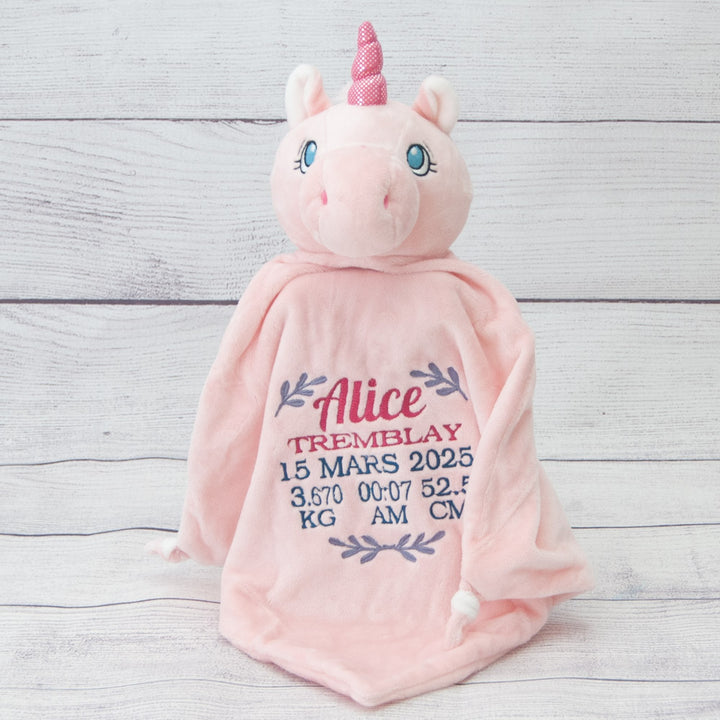 La Corne la Licorne rose en doudou