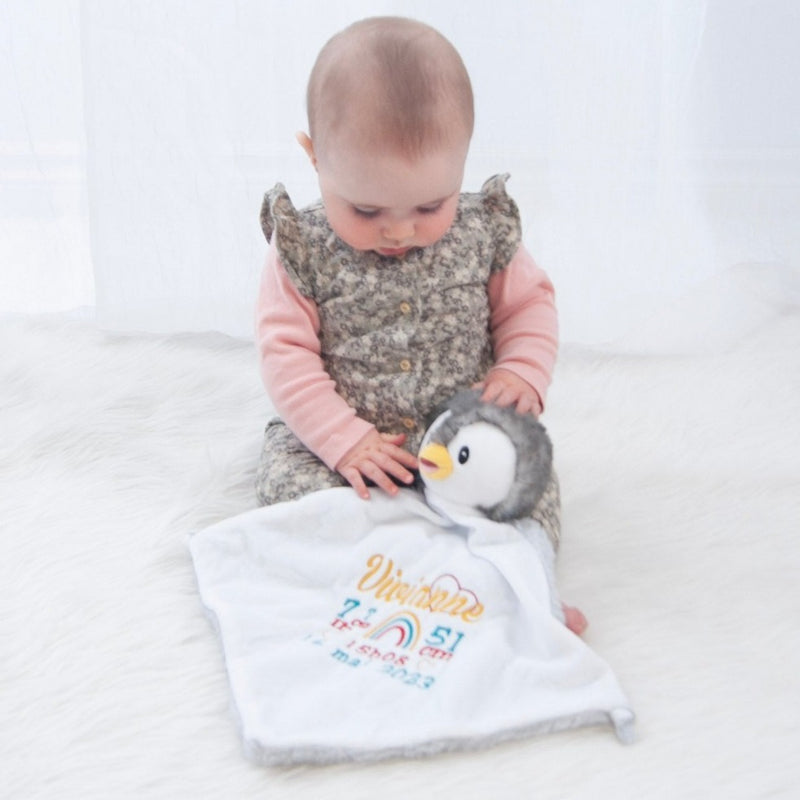 Grey penguin security blanket