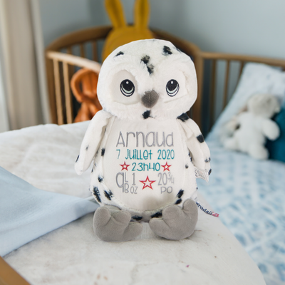 Snowy Owl stuffed animal with name