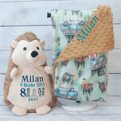 baby bundle stuffie blanket personalized