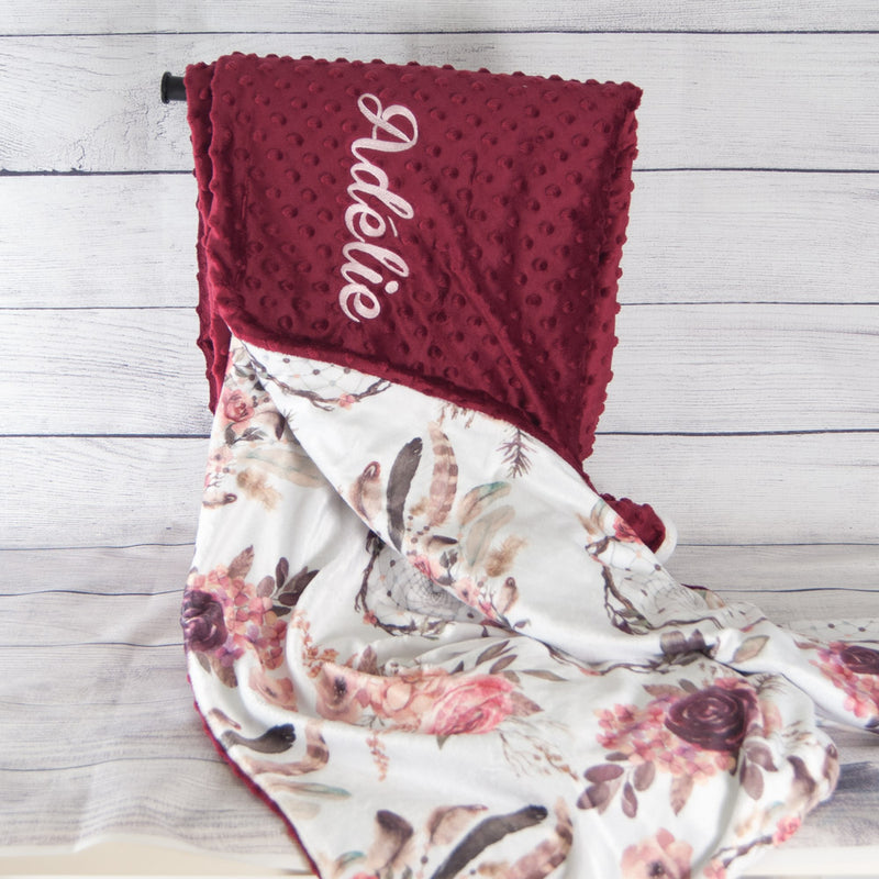 couverture minky adulte boho