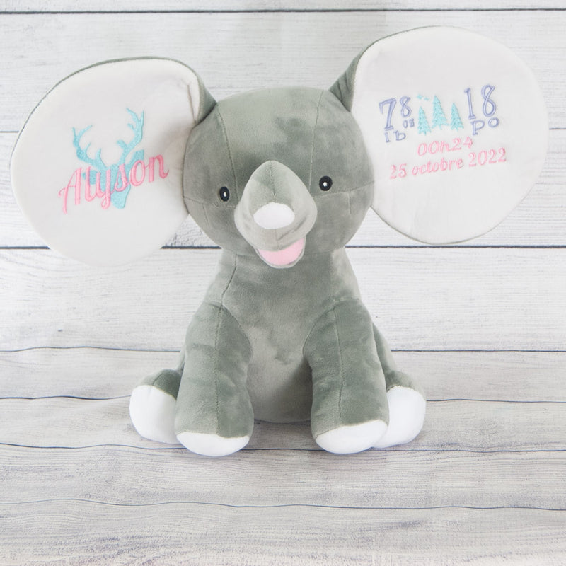 Grey plush elephant top