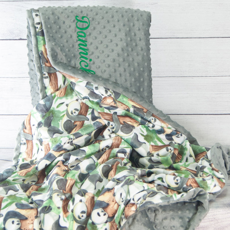 pandas blanket minky adult