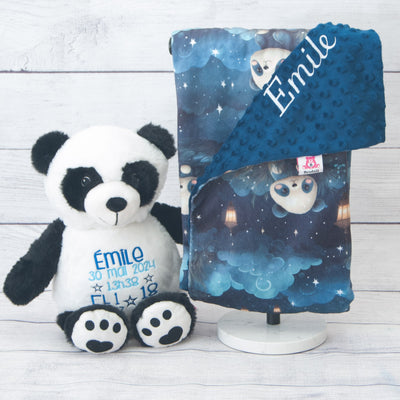personalized pandas blanket stuffie