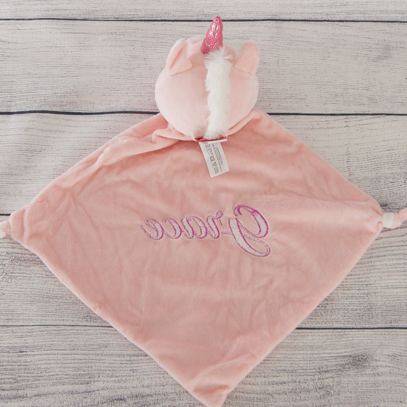 pink unicorn lovey blankey