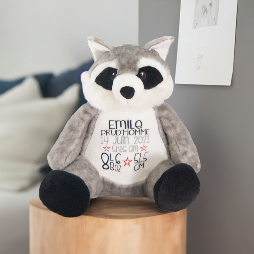 raccoon stuffed animal with name
