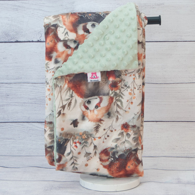 red pandas blanket minky