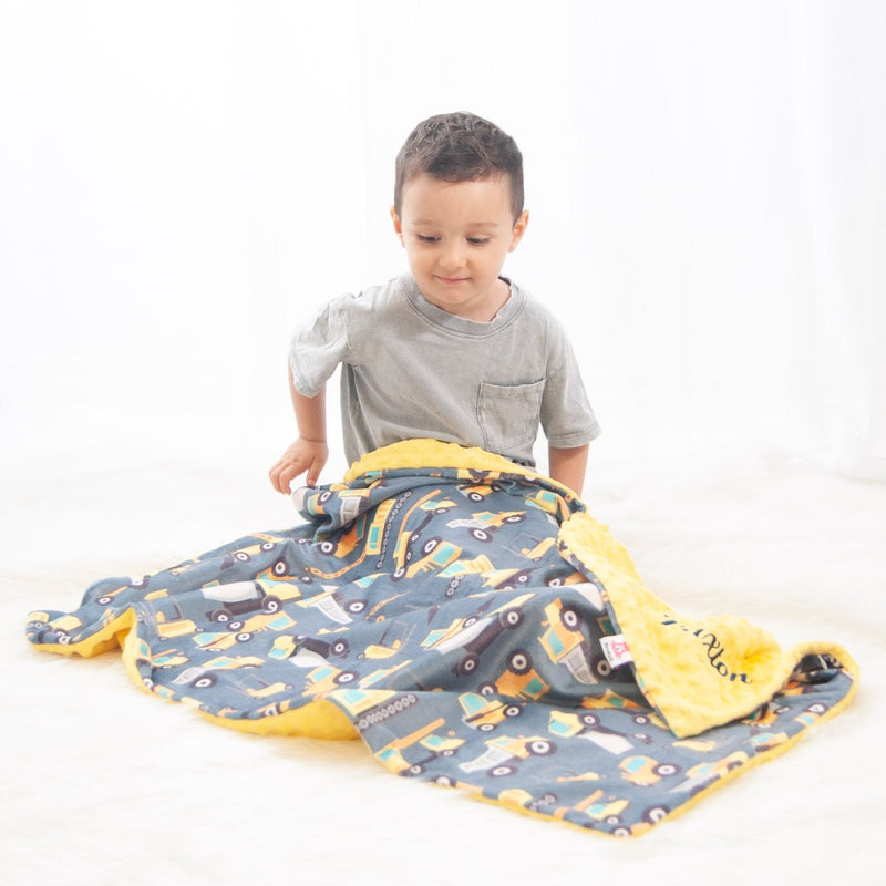 trucks tractors blanket baby