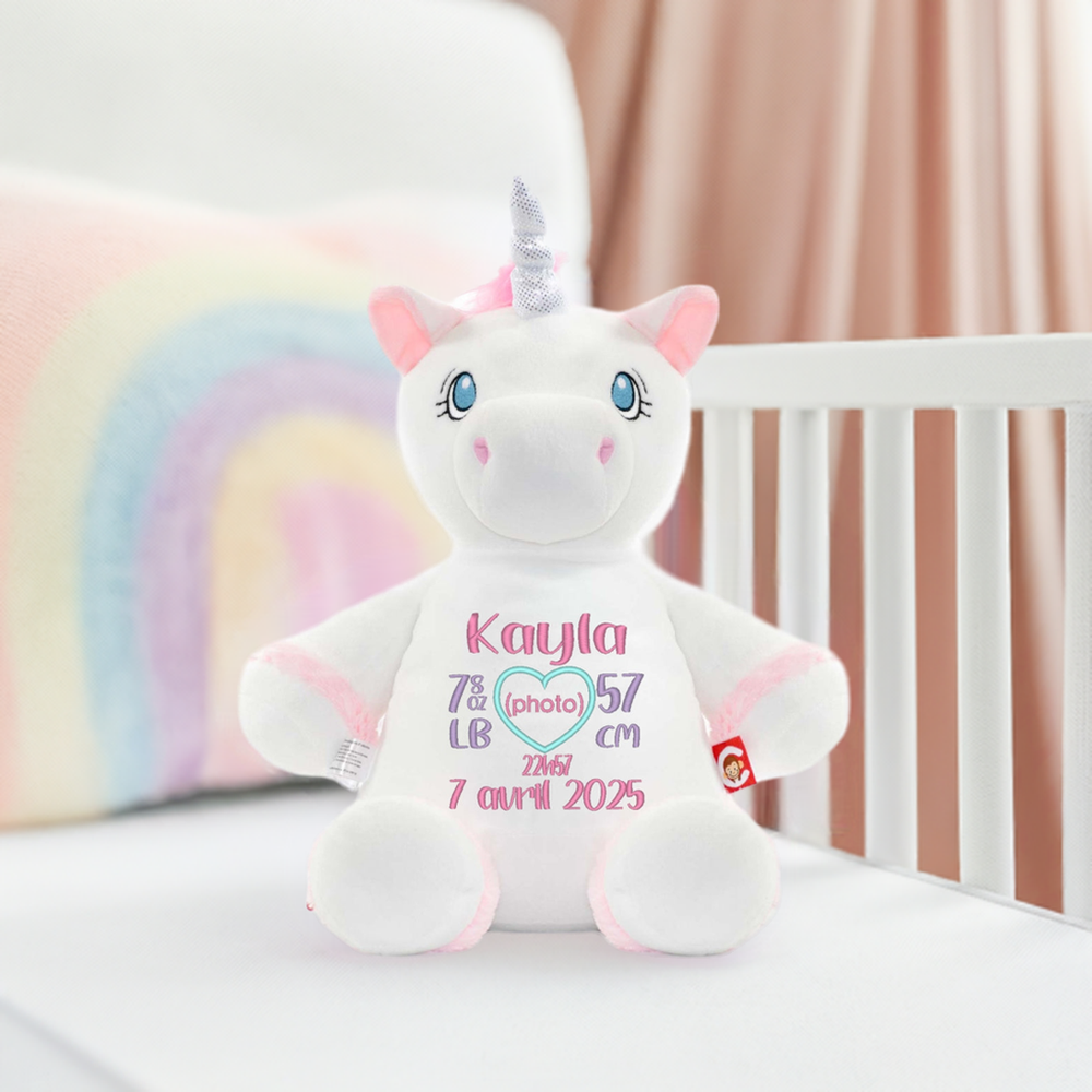 white unicorn with name