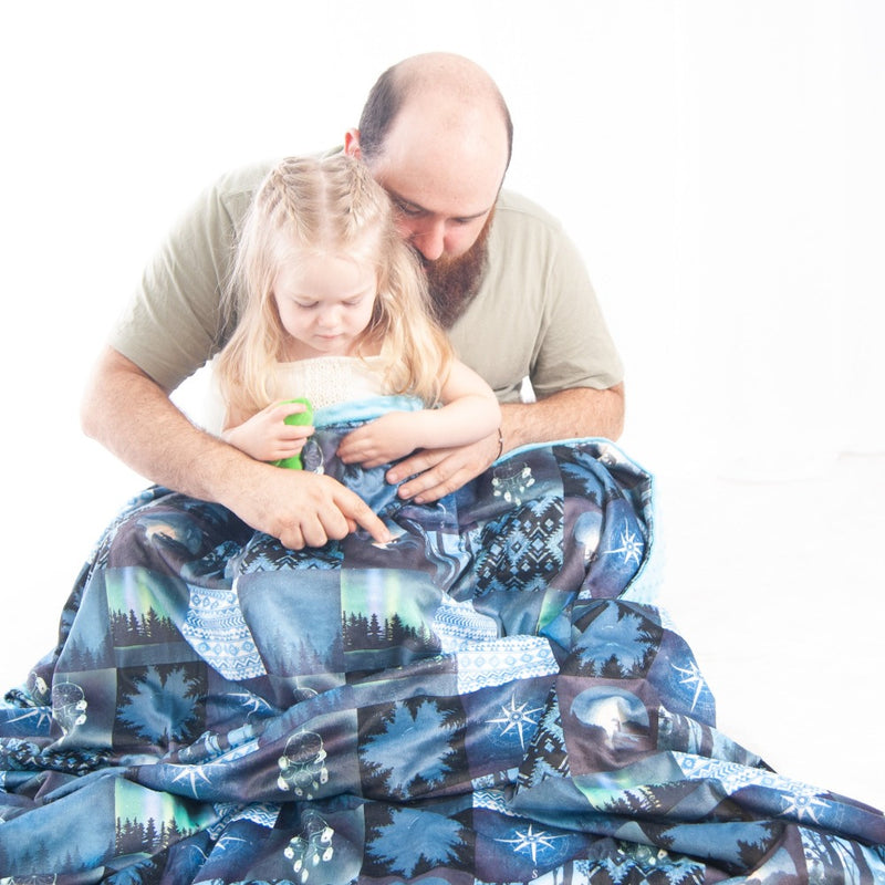 Patchwork blanket northern lights