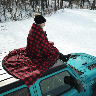 Custom jumbo blanket buffalo plaid