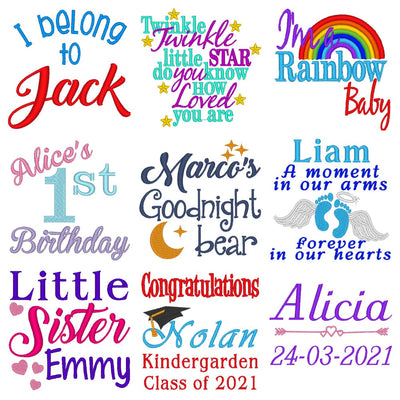 Personalized embroideries