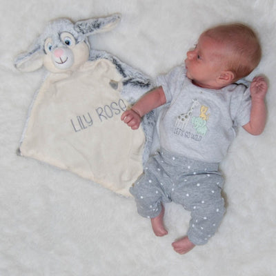 bunny lovey with name - doudou lapin avec prénom