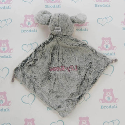 Dos doudou lapin gris - Back stitching of grey bunny lovey