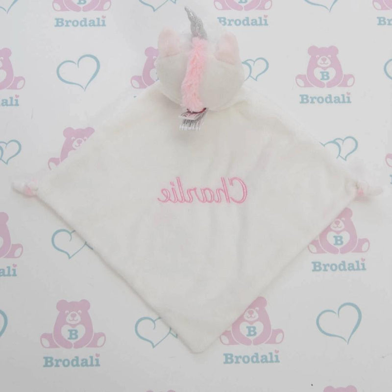 back of white unicorn lovey