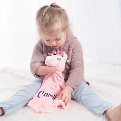 doudou licorne rose avec nom
