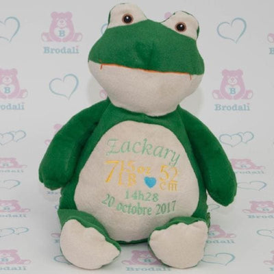 Frog teddy custom embroidered - Grenouille toutou brodé