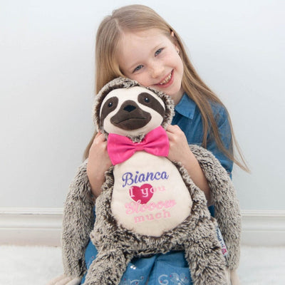 Personalized sloth stuffie bear