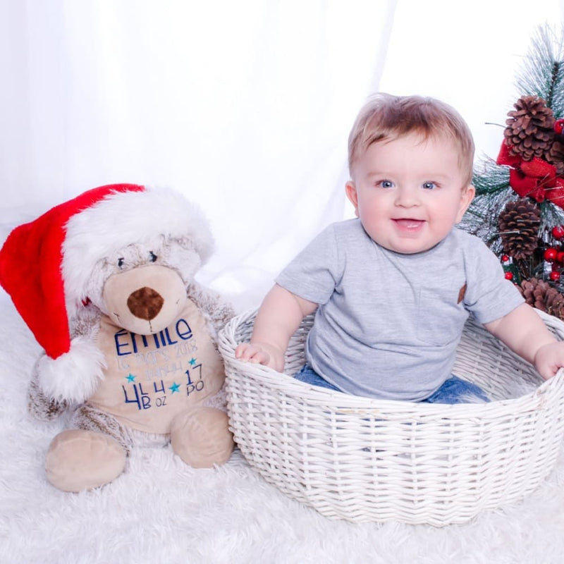 Christmas teddy bear personalized - nounours personnalisé Noel