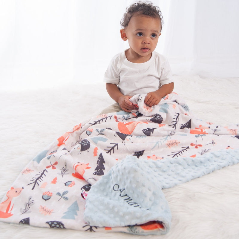 Minky baby blanket with foxes ontario