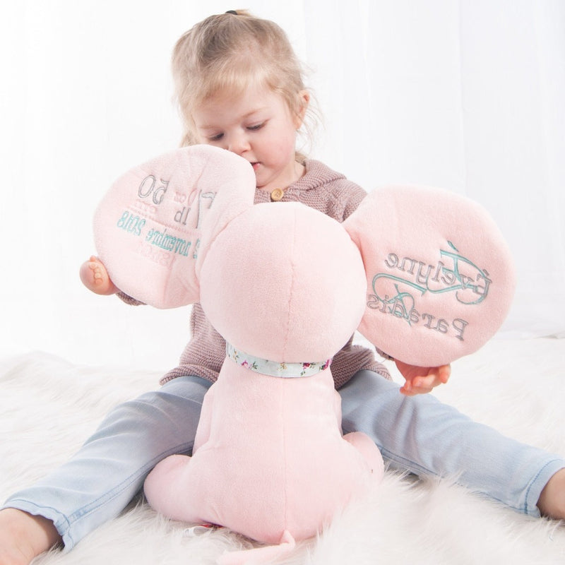 toutou elephant rose dos oreilles